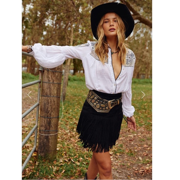 Chasing Unicorns Dresses & Skirts - CHASING UNICORNS Things I used to do suede fringe skirt